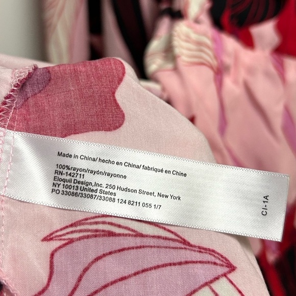 ELoquii Maxi Dress Plus Size 16 Women Floral Tiered Half Sleeve Slit  Hem - Picture 7 of 10